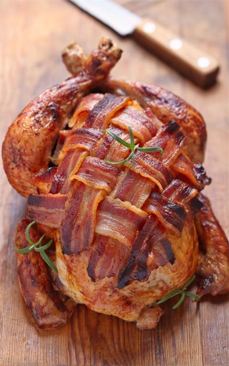 Bacon Wrapped Roast Chicken recipe